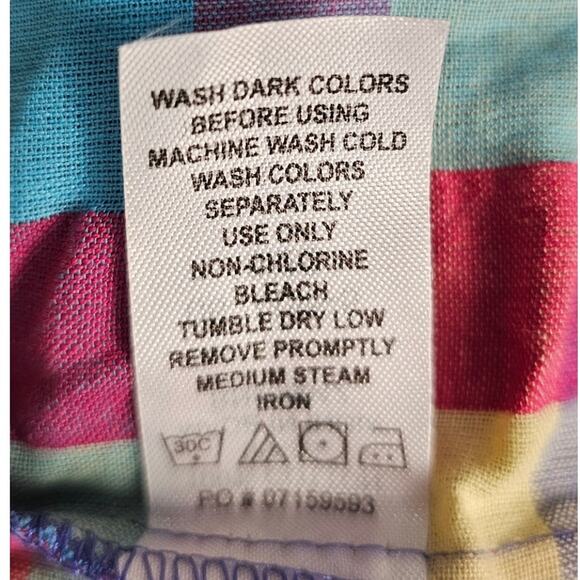 Only Necessities cotton dress size 18 snap front check pattern blue pink yellow - Picture 5 of 10